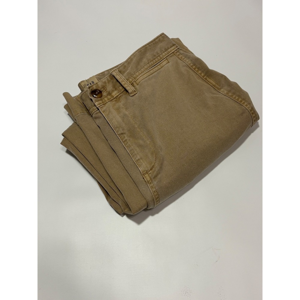 Gap Pants Womens 4 Tan High Rise Wide-Leg Crop Chino Khaki Stretch Cotton - Picture 10 of 12